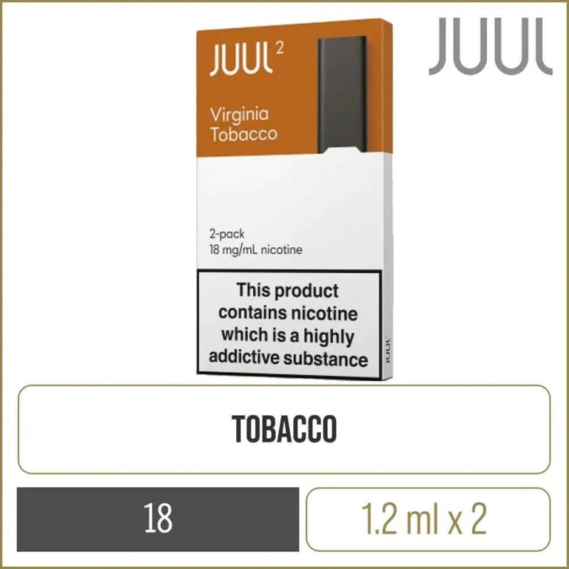 JUUL 2 POD VIRGINIA TOBACCO 18MG