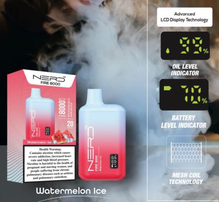 NERD FIRE WATERMELON ICE 8000 PUFFS 20MG