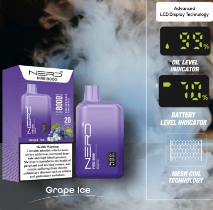 NERD FIRE GRAPE ICE 8000 PUFFS 20MG