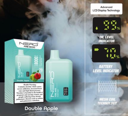 NERD FIRE DOUBLE APPLE 8000 PUFFS 20MG